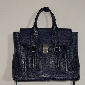 3.1 Philip Lim Deep Purple Large Pashli Silver Hardware